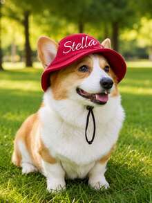 Custom Dog Hat With Ear Holes, Dog Summer Ear Hole Sun Protection Hat, Adjustable Dog Sun Hat, Personalized Corduroy Pet Baseball Cap, Suitable For Small, Medium And Large Dogs, Puppy Gift - Multicolor - View 6