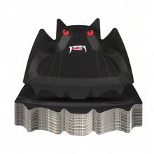 10入/組 新款萬聖節主題派對紙盤，蝙蝠造型一次性餐具，節日派對裝飾用品 - A - 查看 1