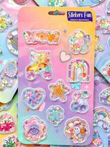 彩色 3D 環氧樹脂貼紙，防水、可重複使用、可移除、自黏式，高品質樹脂材質，適用於裝飾手機、手機殼、筆記本電腦、PC、平板電腦和文具（筆記本、計畫書、日誌、日記、剪貼簿），也適用於馬克杯、保溫杯和冰箱 - 多色[款式/底卡隨機] - 查看 5
