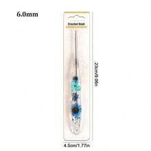 1pc Dried Flower Resin Transparent Crochet Hook, Exquisite Bubble Packaging, New Silver Needle Head, Comfortable Ergonomic Handmade Grip Design, Suitable For DIY Knitting Scarves, Sweaters And Other Handmade Projects - Crochet Needles - View 13
