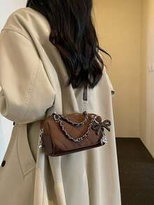 Women's New Spring Fashion Quilted Chain Handbag, Small Square Crossbody Bag, Versatile - Coffee - View 5