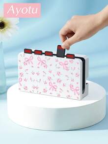 Ayotu 適用於 Switch/Switch OLED/Switch Lite 花卉與蝴蝶結圖案遊戲主機外殼與配件，套裝包含保護殼、收納袋、底座外殼、控制器保護套及多款配件可供選擇，返校禮物/生日禮物/週年禮物 - 查看 24