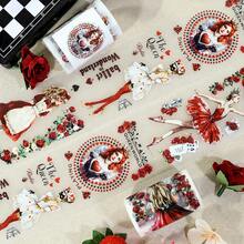 Pita PET Mawar Merah Matte 2m/Gulungan, Pita Perekat Dekoratif Washi, Stiker Perekat Dekoratif untuk Perencana, Scrapbooking, Kolase, Bahan 100cm Loop - 2 juta - View 14