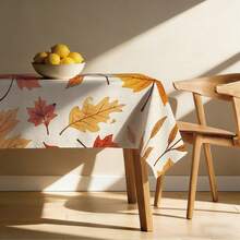 1pc Minimalist Autumn Maple Leaf & Berry Pattern Tablecloth, Stain-Resistant Dining Table Decor Cloth, Suitable For Kitchen, Dining Table, Coffee Table, TV Stand, Entryway, Party Holiday Decoration, Home Decor, Autumn Gathering - Multicolor - View 4