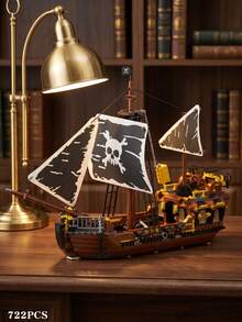 Pirate Ship Model Assembly Kit, Creative DIY Puzzle Toy, Suitable For Adults 18+, Vintage Nautical Style Desktop Decor, Exclusive Commemorative Gift, Premium Gift For Men Collectors Or Leisure Hobbyists - Multicolor - View 13