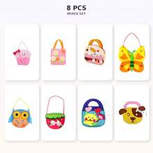 4/6/8/14pcs Children's DIY Felt Handbag Sewing Kit, Cartoon Educational Handmade Toy - Multicolor - View 16