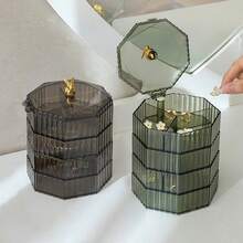 Rotating Jewelry Storage Box, Exquisite Necklace And Earring, Gold Multi-Layer Large Capacity Jewelry Box - Multicolor - View 9
