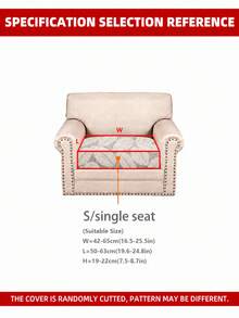 1pc Printed Milk Silk Sofa Cushion Cover, High Elasticity Removable Washable All-Season Sofa Slipcover, Suitable For Kitchen, Living Room, Bedroom, Balcony Garden And Multiple Occasions, Single Piece Sold Not Set Sofa Cushion Protector - Multicolor - View 17