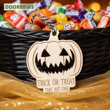 1pc Halloween Candy Basket Tag, Engraved With "TRICK OR TREAT TAKE JUST ONE", Suitable For Outdoor / Indoor Use, Party Decoration, Halloween Decoration - View 6