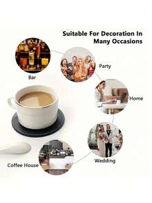 1/10pcs Customized Artificial Leather Coasters - Customizable With Your Desired Pattern - Suitable For Coffee, Beer And Wine Coasters - Personalized Gift, Christmas Gift Supplies, Multi-Scenario, Personalized Gift For Dad, Father's Day Gift - Multicolor - View 6