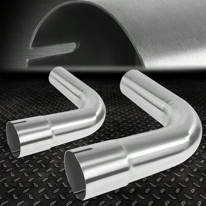2Pcs 2.5and#034;Inch OD Custom 90 Degree Stainless Steel Mandrel Bend Exhaust Pipe Tube