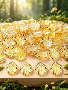 50/100/200pcs 20mm White Shell-Shaped Acrylic Beads, Cream Petal Bead Caps, Suitable For DIY Crafts, Jewelry Making And Phone Case Decoration - Multicolor - View 29