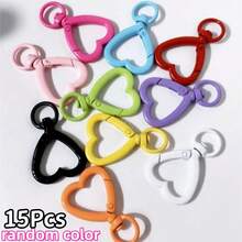5/10/15/18/20/30pcs Colorful Rotating Heart-Shaped Lobster Clasp Hooks, Suitable For Bags, Dog Leashes, DIY Jewelry Making Accessories (Random Color) - Heart Shaped Keychain - View 16