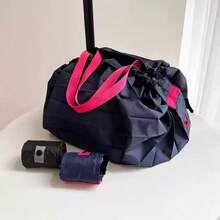 1pc New Foldable Shopping Bag, Accordion Pleated Quick-Fold Storage Lightweight Portable Nylon Bag - Multicolor - View 8