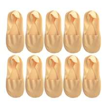 chuanwa（2） 1/5/10 Pairs Women's Socks Summer Thin Invisible Boat Socks Breathable Soft Comfortable Ice Silk Silicone Anti Slip Solid Color Minimalist Shallow Socks - Multicolor - View 18