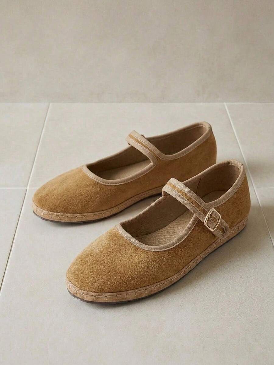 Alvarani 女士平底帆布一脚蹬鞋，软底舞蹈鞋/妈妈休闲鞋