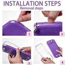 Clear Crystal Protective Case For Switch Lite, NS Lite Console Cat Paw & Cherry Blossom Pattern Full Coverage Anti-Drop Anti-Scratch Wear-Resistant Lightweight Portable Game Console Protective Accessory - View 3