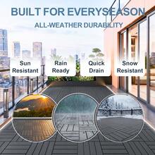Interlocking Courtyard Deck Tiles Set | 12-Inch Weather-Resistant Plastic Outdoor Flooring | Suitable For Garden, Balcony, Poolside - Wood Grain - View 6