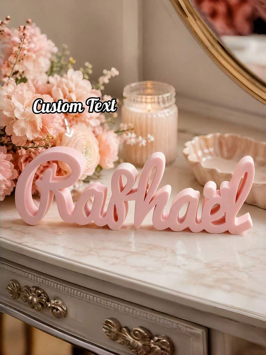 1Pc Custom 3D Printed Name Sign,Personalized Your Name,Stylish & Unique Design,Perfect For Home Decor,Birthdays,Wedding,Housewarming,Special Occasions - Multicolor - View 1