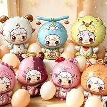 6pcs 85cm 12 Zodiac Cartoon Foil Balloons, Suitable For Birthday Party Decoration Balloons (No String, Randomly Sent) - View 4