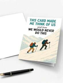 1 Peça Cartão de Saudação Engraçado de Caminhada com Envelope, Cartão de Aventura ao Ar Livre Humorístico para Amigos, Casais, Família e Colegas de Trabalho, Cartão de Aniversário, Cartão de Aniversário de Casamento, Cartão de Amizade, Presente Atencioso para Mostrar que Você se Importa - A - Visão 7