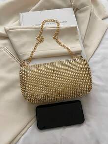Fashion Women's Shoulder Bag, Minimalist Commuter Crossbody Bag, Large Capacity Handbag, Niche Design, Versatile Elegant Bag - Gold - View 3