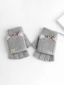 Cute Girl Thick Cat Ear Gloves, Cartoon Design, Suitable For Autumn/Winter Outdoor Play And Daily Wear - Multicolor - View 5