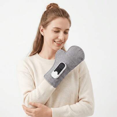 USB充電式手部按摩器－氣壓按摩、3種模式與3段加熱，恆溫熱療，雙層氣囊全身包覆按摩