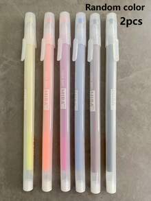 6/12pcs Colorful Gel Pens 0.5mm, Simple Gel Pens For Students, Fresh Color Palette Pens, Watercolor Pens, Diary Pens, Suitable For Students' Daily Writing, Office Diary And Bookkeeping - Back To School Season - One Size Fits All - View 12