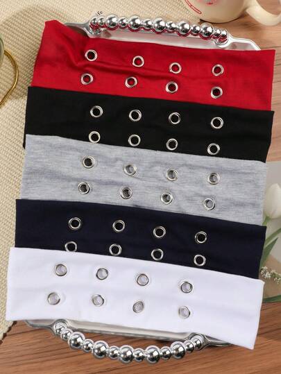 1pc Silver Hollow Ring Dark Red & Black Wide High Elastic Soft Headband, Sweat-Absorbing Sports Yoga Headband For Home, Picnic, Daily Wear