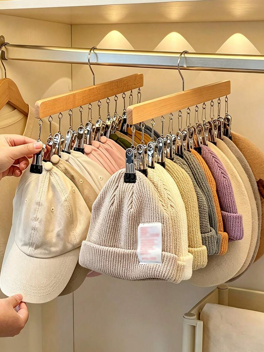 8-Cap Capacity Hat Storage Rack, Multi-Function Hat Stand With Hooks For Storing Hats, Ties, Belts, Scarves, Wall-Mounted Hat Display Rack, Towel Storage Rack, Portable Travel Hanging Rack, Suitable For Home, School, Hotel - Multicolor - View 1