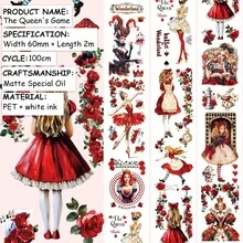 Pita PET Mawar Merah Matte 2m/Gulungan, Pita Perekat Dekoratif Washi, Stiker Perekat Dekoratif untuk Perencana, Scrapbooking, Kolase, Bahan 100cm Loop - 2 juta - View 2