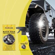 Homonth Spray Abrillantador para Ruedas de Coche, Líquido de Mantenimiento y Pulido para Neumáticos, Agente de Recubrimiento HE6R - A - Ver 2