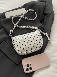 Lychee Texture Mini Crossbody Bag For Women, New Delicate Compact Fashionable Versatile Everyday Handbag - White - View 3
