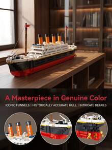 Pirate Ship Model Assembly Kit, Creative DIY Puzzle Toy, Suitable For Adults 18+, Vintage Nautical Style Desktop Decor, Exclusive Commemorative Gift, Premium Gift For Men Collectors Or Leisure Hobbyists - Multicolor - View 8