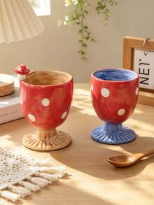 Retro Ceramic Mug Set, Cute Colorful Coffee Cups With Vintage Design, Aesthetic Tea Drinkware For Home Kitchen Breakfast Office, Stylish Beverage Cups Gift For Coffee Lovers - Multicolor - View 4