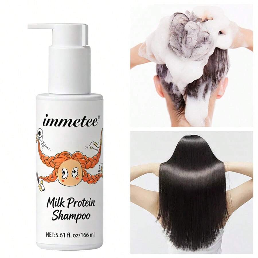 Immetee Milk Protein Shampoo 166ml Melembapkan Secara Mendalam, Membersihkan dengan Lembut, Halus dan Nyaman, Cocok untuk Semua Jenis Rambut, Tekstur Ringan, Cocok untuk Semua Jenis Rambut, Baik Kering Maupun Berminyak, Untuk Mencapai Hasil Optimal, Membuat Rambut Lebih Berkilau, Hadiah Sempurna untuk Pacar