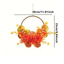 秋季橘色大麗花花環 - 1pc - 查看 7