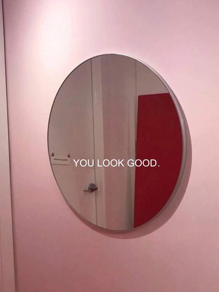 1/3pcs Inspirational Quote "You Look Great" Stickers, Reusable, Electrostatically Attracted, Suitable For Mirrors, Windows, And Home Decor.