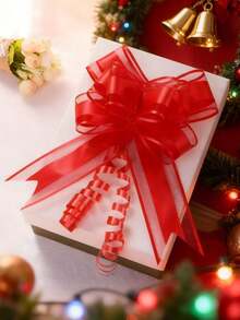 1/10/20pcs Gold Metallic Bow Ribbon, Gift Wrapping Bows, Birthday Wedding Christmas Gift Box Bouquet Decoration Supplies - Multicolor - View 7