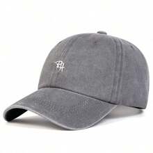 1pc Women's RH Embroidered Washed Baseball Cap, Fashionable Adjustable Sun Protection Casual Hat, Suitable For All Seasons, Daily And Sports - Multicolor - View 7