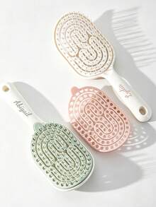1pc Personalized Customized Comb, Massage Air Cushion Brush, Women's Volumizing High Crown Styling Comb, Hollow Detachable Self-Cleaning Comb, Fluffy Comb, Scalp Massage Comb, Rib Comb, Women's Long Hair Curly Hair Styling Comb, Large Curved Comb, Laser Engraved Name Logo Comb, Personalized Gift, Hair Styling Tool - Multicolor - View 5