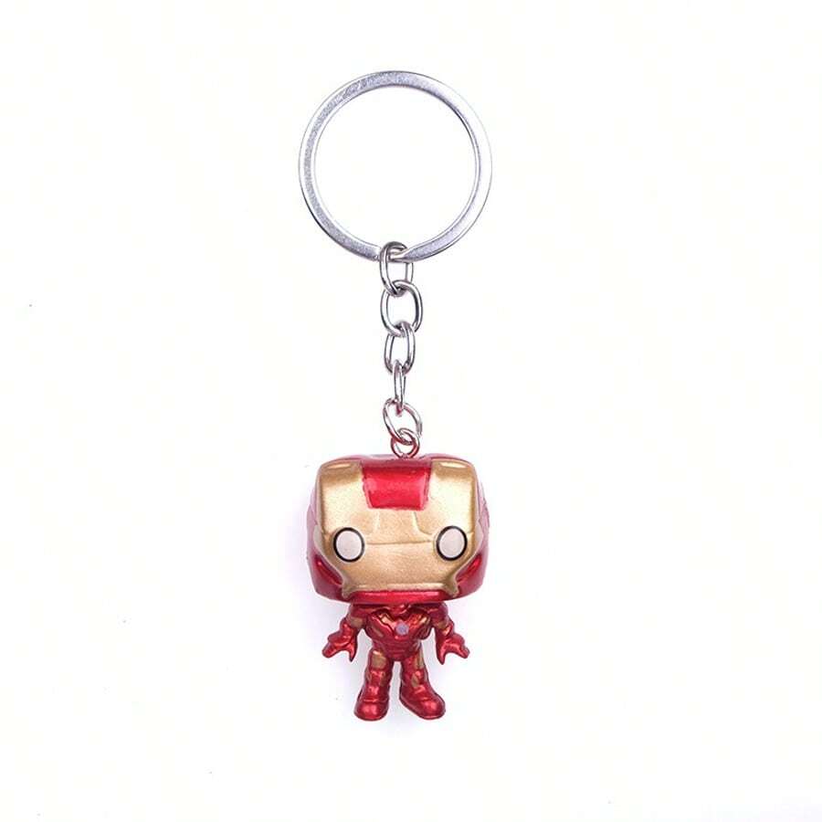 1pc Super Hero Chibi PVC Figurine Keychain Set, 3D Figurine Keychain, Thor, Thanos, Large Size Pendant, Suitable For Car Keys, Bags, Birthday Party Gifts - Multicolor - View 1