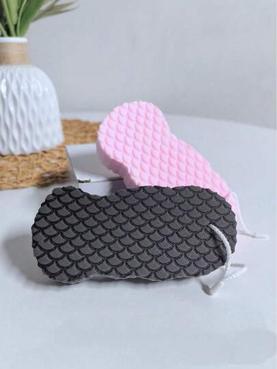 1pc Painless Exfoliating Bath Sponge Towel, High-Density Sponge Deeply Removes Dead Skin, Gentle Skin-Friendly Design, Easy To Scrub And Clean, Portable Bathroom Accessory, Suitable For Bathroom, Gym, Hotel And Rental Apartment Daily Use