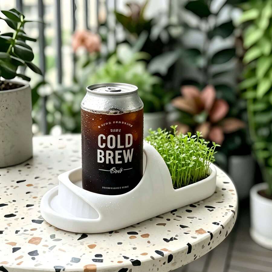 多功能自動澆水排水托盤,防凝結冰水/罐裝飲料杯架,多肉植物盆托盤,貓草水培托盤,居家與辦公室桌面收納裝飾,節日派對禮物 - 多色 - 查看 1