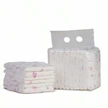Soft Disposable Pet Dog Diapers, Elastic Waist High Absorbency Leak-Proof Puppy Sanitary Pants With Paw Print Pattern, Suitable For Female Dog Home Training And Travel - Pink - View 2