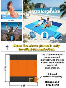 Portable Folding Beach Mat/Picnic Blanket/Outdoor Mat – Lightweight, Waterproof, Moisture-Proof And Sand-Proof, Suitable For Camping, Picnic, Travel And Beach, Includes Storage Bag - C - View 17