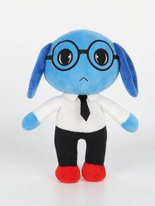 BIUBLIULAND Boneka Anjing Lucu Bertelinga Panjang Biru Ukuran 10 Inci, Boneka Hewan Kartun Lembut dengan Kacamata/Tongkat Penopang, Mainan Figur Karakter Game Lucu dan Menyeramkan untuk Hadiah Anak-Anak Penggemar - MultiWarna - View 12