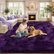 Soft Fluffy Area Rug For Living Room Bedroom, Plush Shag Rugs, Fuzzy Shaggy Accent Rugs For Boys Girls Rooms, Modern Apartment Dorm Indoor Furry Decor - 紫色 - 查看 2