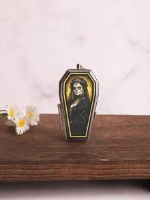 Cabin puff 1pc Coffin-Shaped Mini Ashtray With Flip Lid, Gothic Style, Portable For Outdoor, Car And Other Scenes. A Portable Gift. - One Size Fits All - View 6